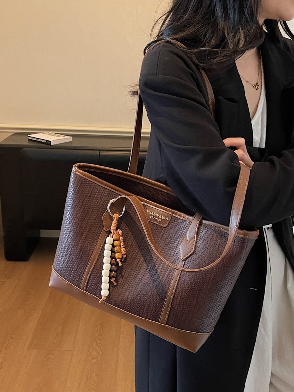 跨境大容量单肩腋下包包女2025秋冬新款时尚复古手提包通勤托特包|undefined