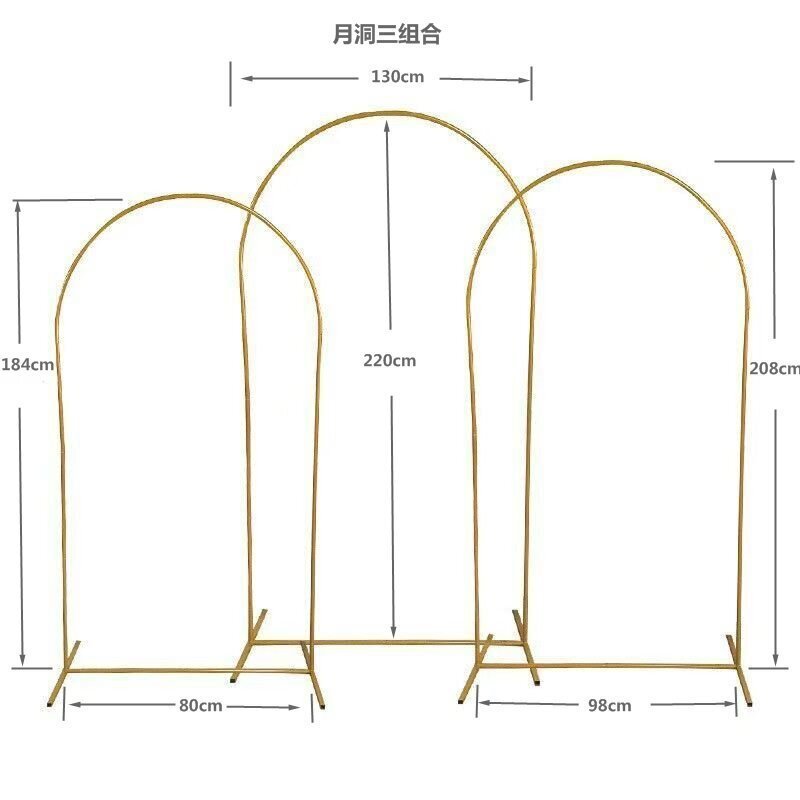 Accesorios de boda transfronterizos Soporte de arco de hierro forjado Fondo de escenario Marco de flores decorativo Arco de boda Marco de hierro cuadrado dorado