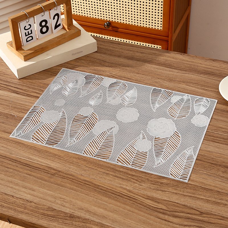 Alfombra de PVC rectangular europea diseño de impresión de aislamiento térmico de café hueco de lujo almohadilla de aislamiento térmico almohadilla impermeable