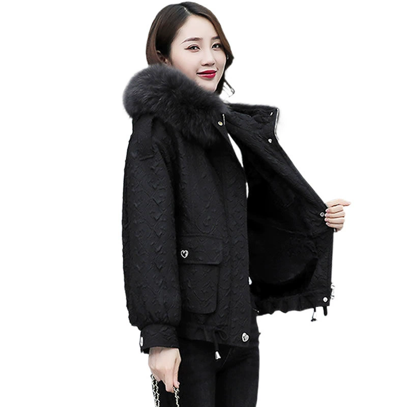 Fleece short down jacket, increased thickness, bright catchy style, fitted, western style