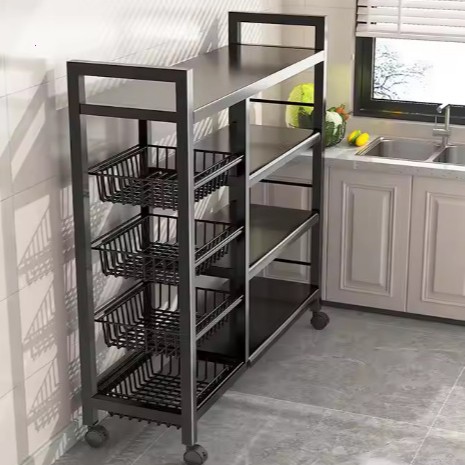 落地式厨房置物架定制家用多层可移动收纳架多功能储物架子定做