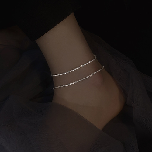 925 Pure Silver Starry Foot Chain for Women  New Fashion Glistening Foot Decor Sexy Ankle Chain