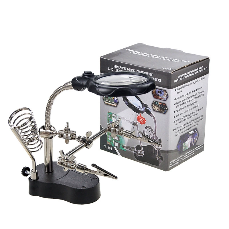 Вспомогательный зажим для обслуживания Светодиодный индикатор с увеличительным стеклом Аппаратные средства Техническое обслуживание Электроприборы Мобильный телефон Цифровое оборудование Резьба по фарфору