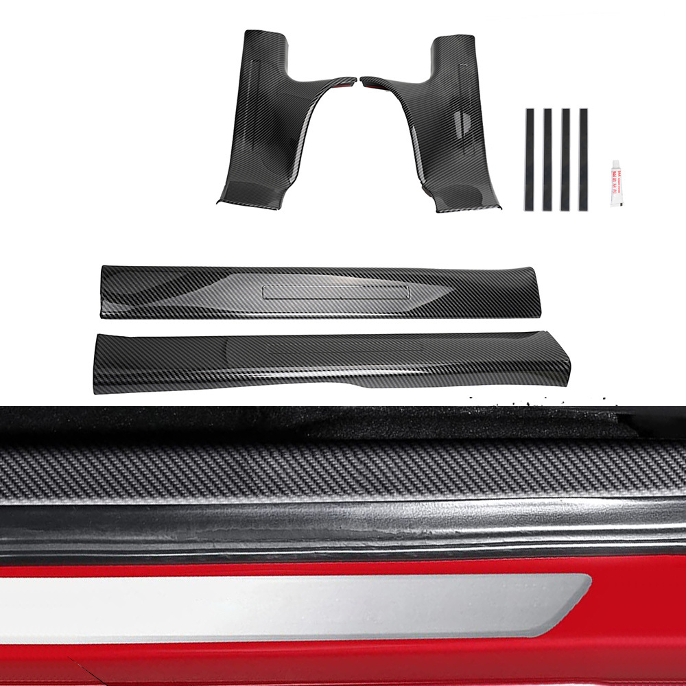 Auto Supplies Suitable For19-22 Tesla Model3 Built-in And External Anti-kick Door Sill Strips And Welcome Pedals