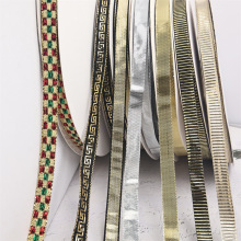 10MM 圣诞织带 金葱线金银线织带 方块织带 间金丝平纹带礼品包装