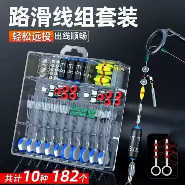 Complete set of fishing tackle for rock fishing, including a smooth-running fishing line, a lure, a long-casting line, a rock fishing rod, a float, and small accessories – all available in stock