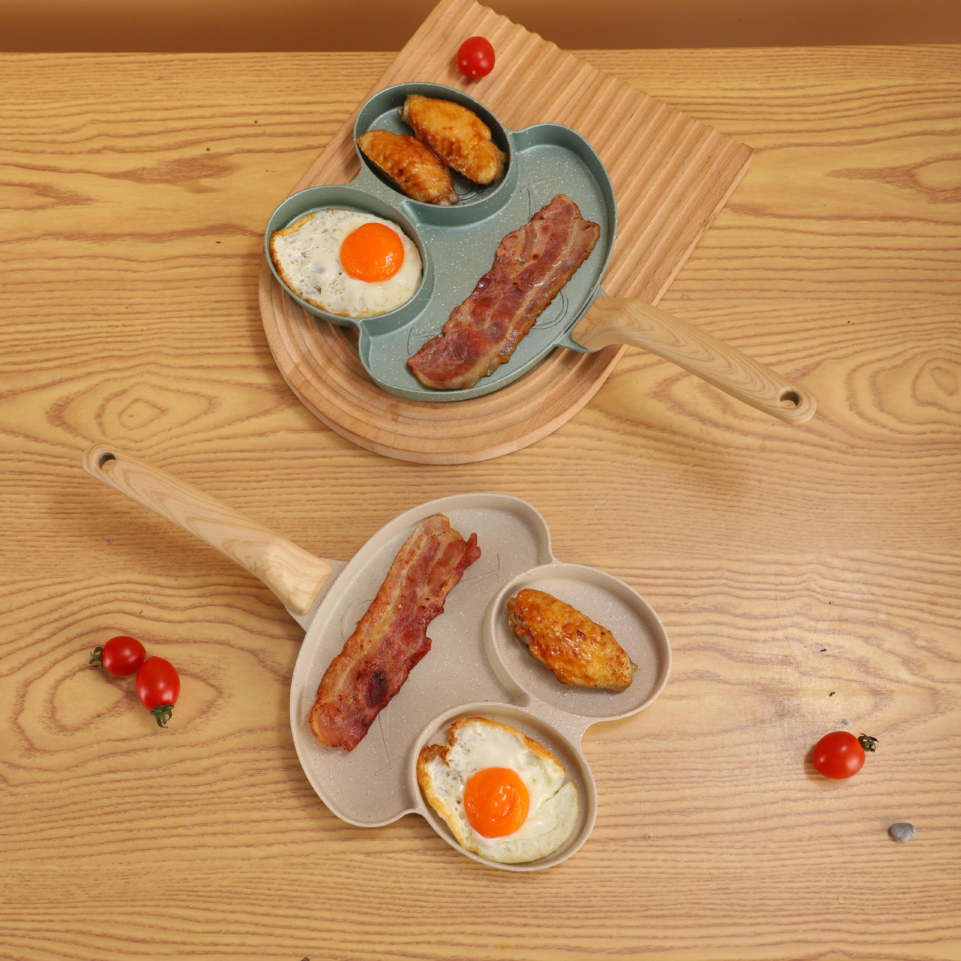 跨境專供青蛙煎蛋鍋模具家用雞蛋漢堡鍋不粘煎蛋器平底煎鍋早餐鍋