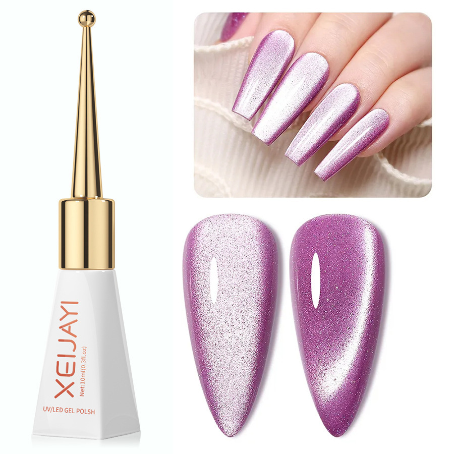 Purple sweet potato porcelain white cat eye Nail Polish glue 2023 new popular color grape Crystal cat eye nail polish phototherapy glue