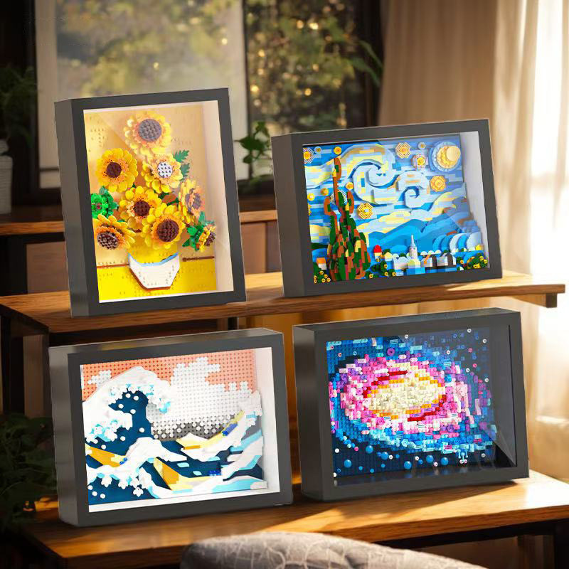 Cross-Border Van Gogh Galaxy Pixel Art Sunflower Building Blocks Starry Night Picture Frame Educational Toy Gift Wall Art Cross-Border Van Gogh Galaxy Pixel Art Sunflower Building Blocks Starry Night Picture Frame Educational Toy Gift Wall Art