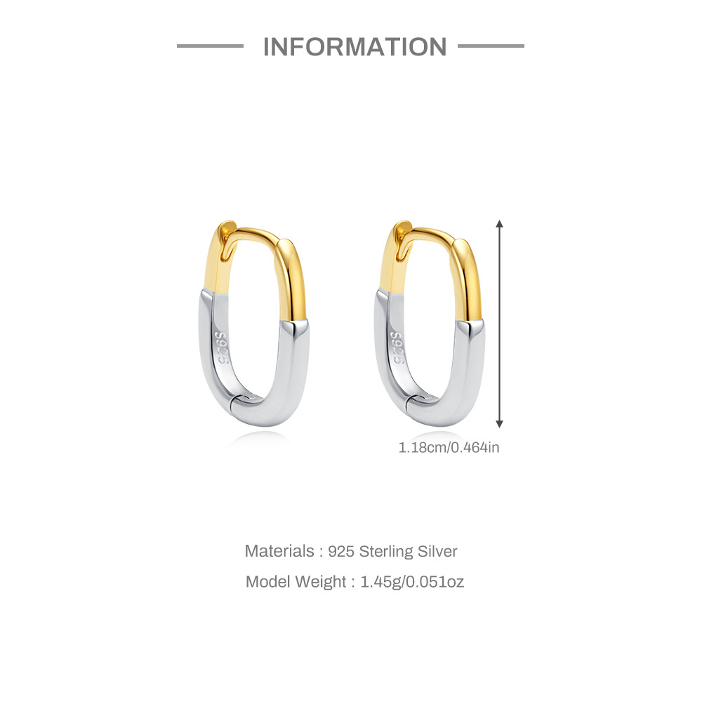 5g Weight 1 Pair 925 Sterling Silver Zircon Geometric Earrings
