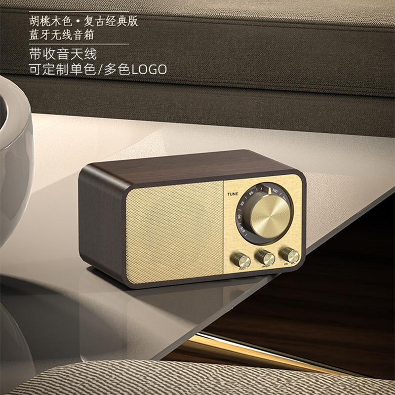Nuevo JY66 retro altavoces Bluetooth radio FM inalámbrica portátil de madera subwoofer altavoces Bluetooth sonidos