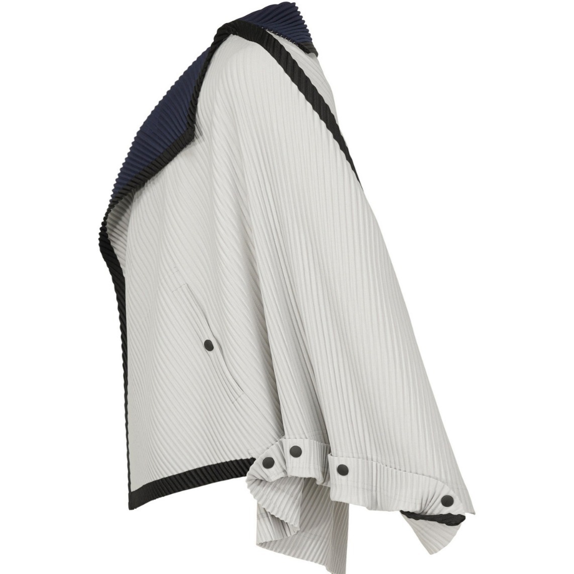Description Picture 6 of itemMiyake Pleated Autumn New Men's Trench Coat Original Designer Hip Hop Colored Vertical Stripe Short Jacket Top