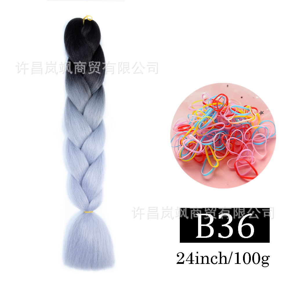 Peluca de trenza grande africana, color, trenza sucia, cuerda para el cabello, degradado, fibra química, trenza grande, reggae, hip-hop, trenza sucia, trenza