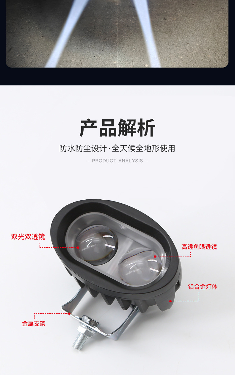 Electric vehicle headlights, high-intensity motorcycle LED headlights, ultra-bright tricycle modification, external 12V/60V auxiliary lights, spotlights