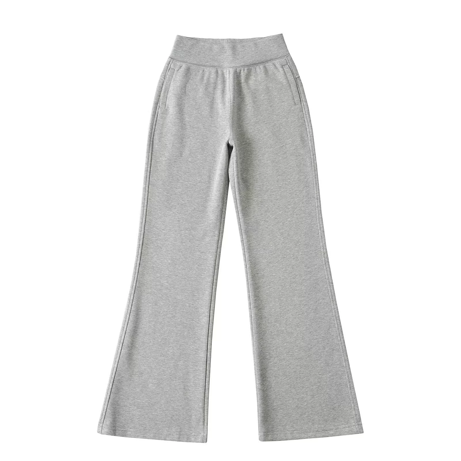 Demi-season fitted sports trousers for leisure, high waist, loose straight fit, wholesale