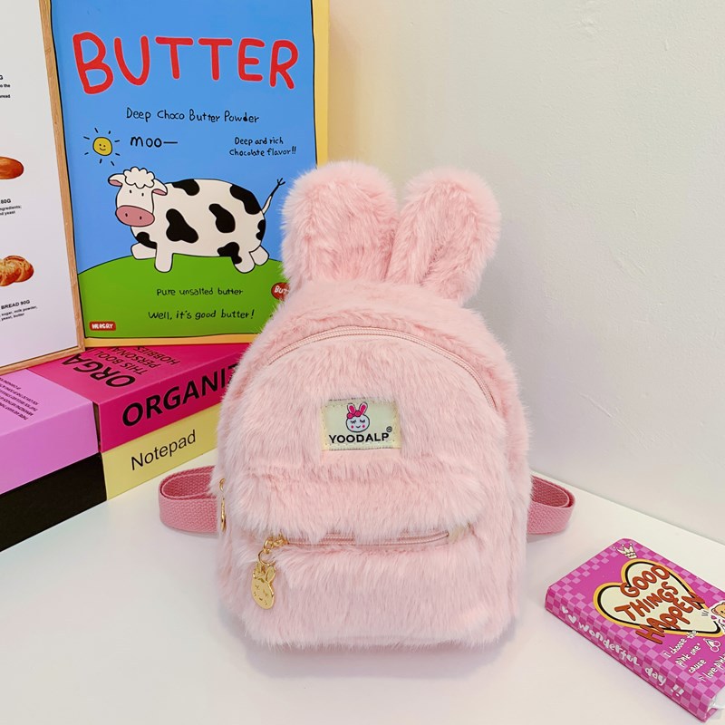 Mochila de dibujos animados para niños y niñas adorable conejo jardín de infantes bebé mochila nueva bolsa de peluche para niños de comercio exterior
