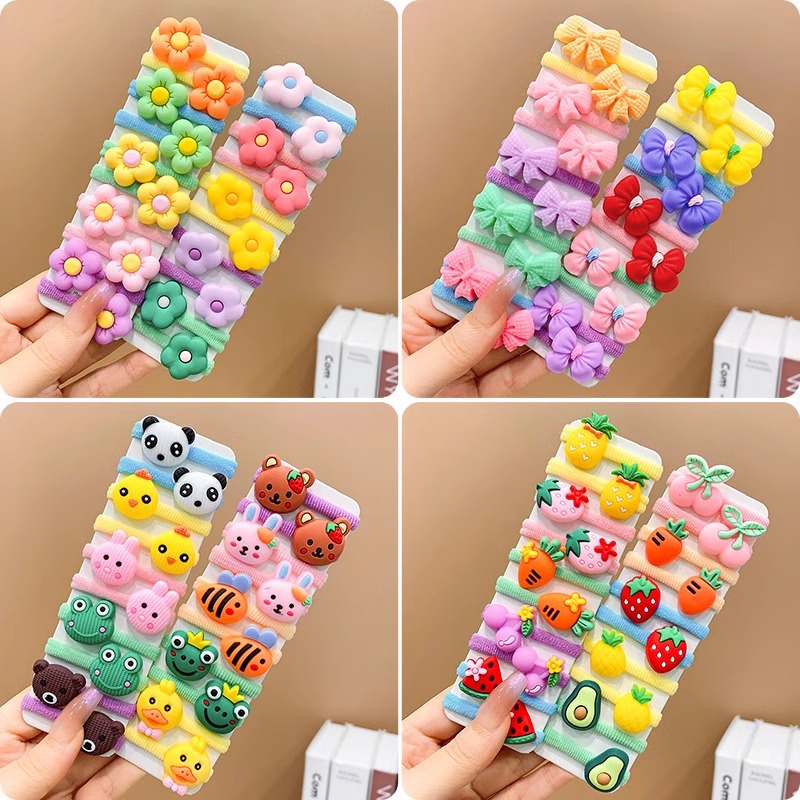 Ligas de cabello elásticas para niñas, colores de caramelo, suaves y resistentes, accesorios infantiles