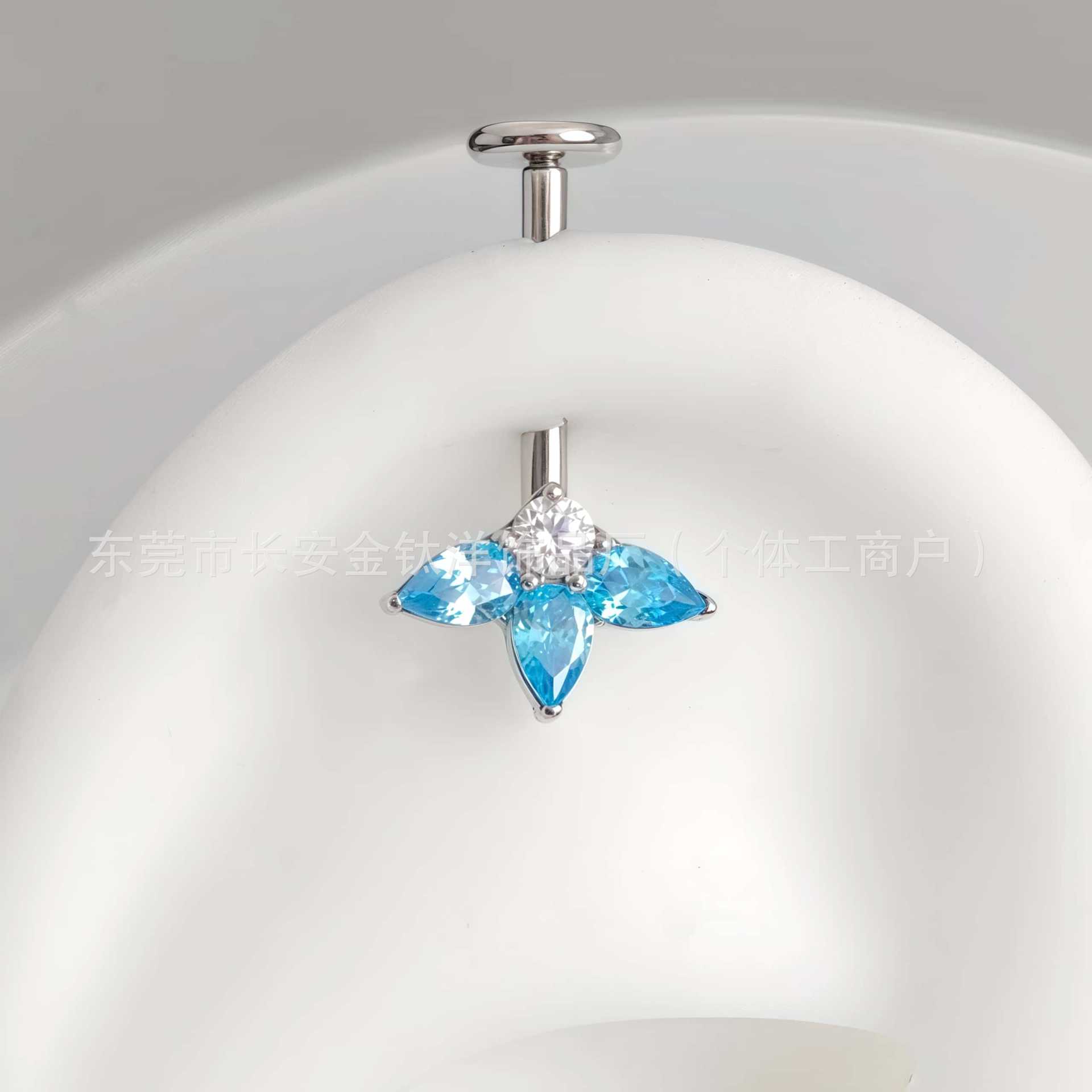 G23 Titanium Side Hole Threaded Base 1.2mmx10mm 0.9mm Thread Inner Earring Body Piercing Jewelry detail image 7