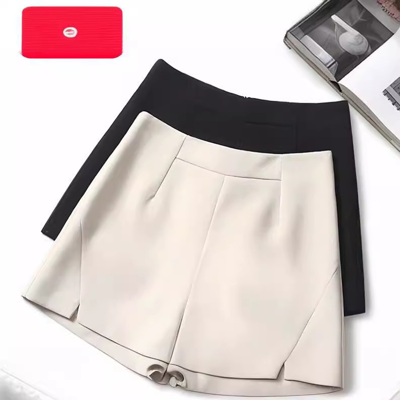 Bermuda Suit A-Line Shorts Summer High-Waisted Wide-Leg Straight Casual White Pants Women's Summer Thin Style