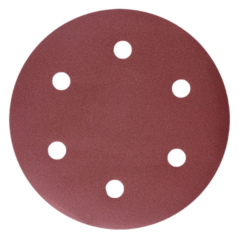 Ronda de 9 pulgadas 6 agujeros papel de lija disco flocado papel esmerilado al por mayor autoadhesivo pared masilla papel de lija para rectificadora