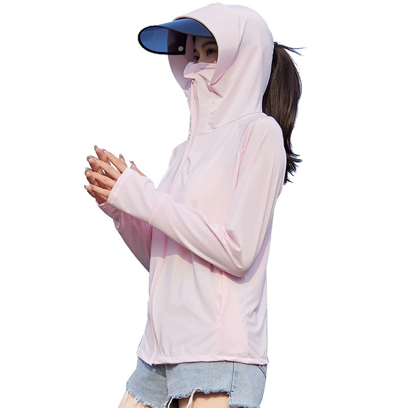 Silk summer thin sun protection clothing, breathable fashionable jacket with hood