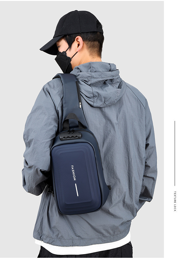 2024 Spring Sports chest backpacks, cross-border wholesale USB charging port bags, men's crossbody bags, fashionable single-shoulder bags undefined