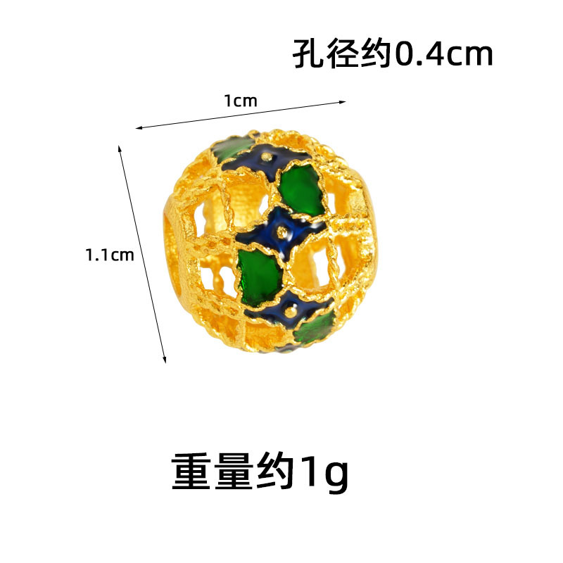 Guochao joyas de oro de arena de estilo antiguo de China perlas huecadas Fu ZiDi accesorios Yiwu joyas fuente al por mayor image 5