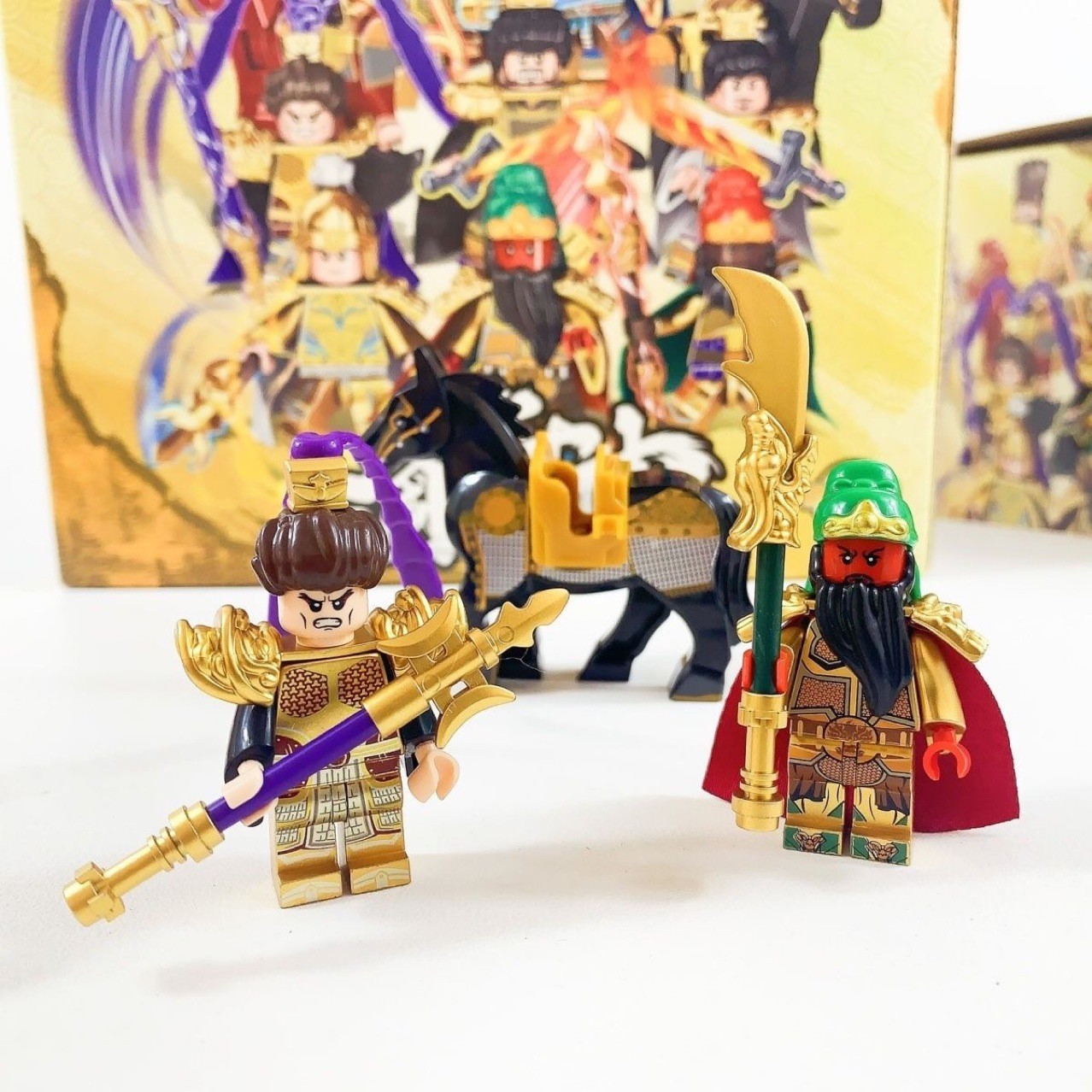 Three Kingdoms Character Figures Lu Bu, Diao Chan, Educational Assembly Toys for Children, Liu Bei, Guan Yu Mini Figures, Assembly Educational Building Block Models