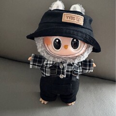 LABUBU拉布布衣服坐坐派对心动马卡龙17厘米15cm搪胶挂件帽子衬衫