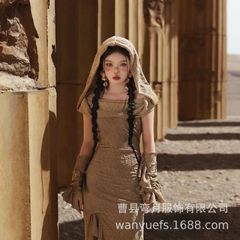 新作の映画館の異域の西域の王女の廃土の砂漠の旅は気質のネットの赤い同種の撮影の写真のアパレルを撮影します。