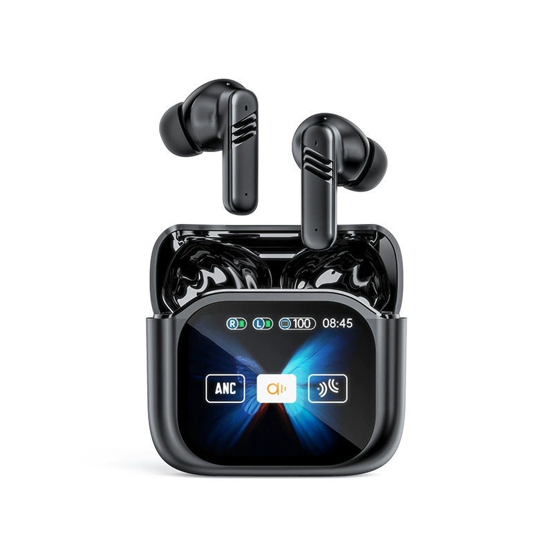 Сенсорное Bluetooth-гарнитура LX-50, двойное шумоподавление ANC/ENC, сенсорный цветной экран в чехле
