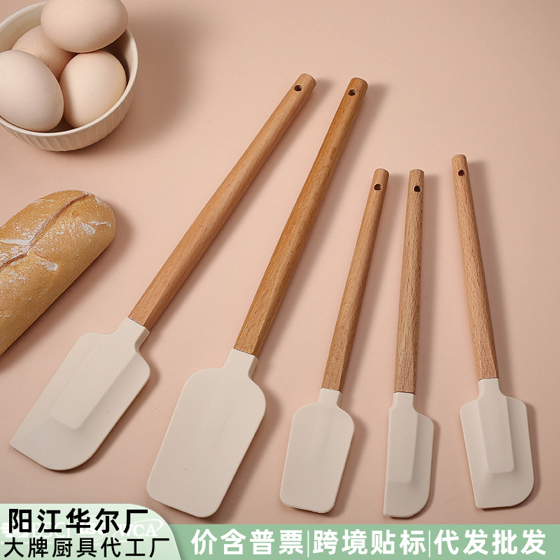 Raspador de silicona para hornear transfronterizo juego de 5 piezas espátula de pastel de crema resistente a altas temperaturas