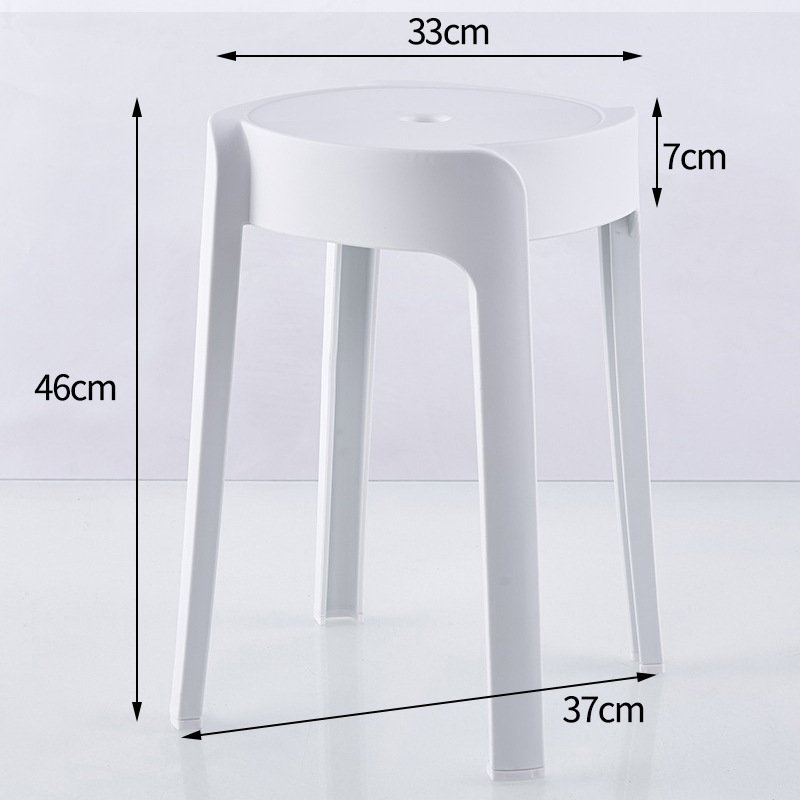 Taburete de plástico casero se puede apilar y engrosar, taburete de ciclón, taburete moderno simple, taburete de mesa de comedor, taburete de ciclón redondo alto