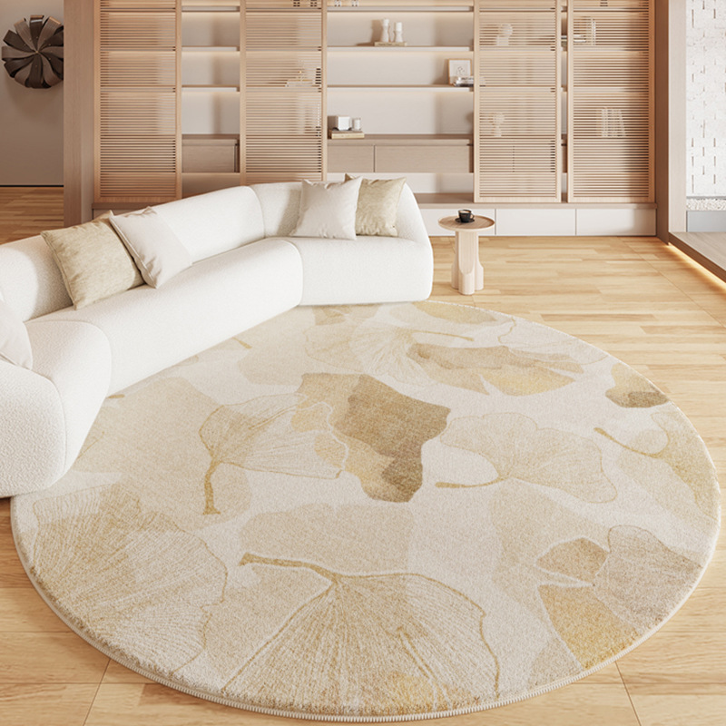 東方侘寂圓形地毯客廳簡約書房書桌椅子墊加厚仿羊絨臥室床邊毯