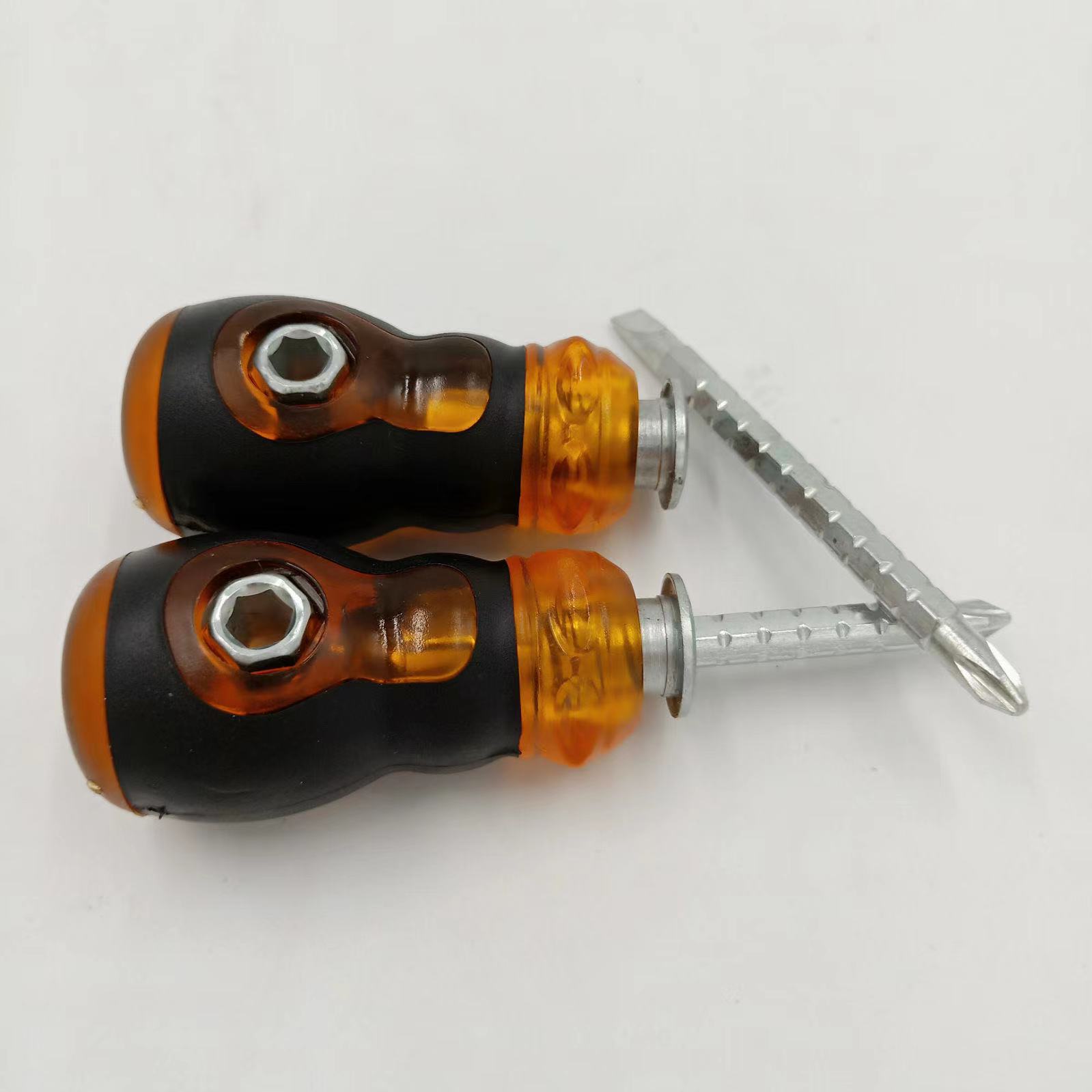 萝卜头螺丝刀磁性三用伸缩螺丝刀一字十字梅花平口超短小改锥