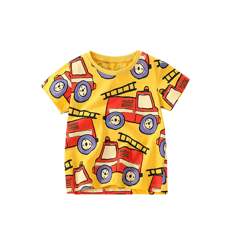 Malwee camiseta de los muchachos verano nuevos niños europeos y americanos guapos DE LOS NIÑOS impresos cuello redondo manga corta top