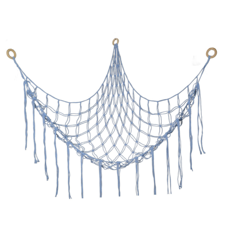 手編み綿ロープ三角ネットバッグトイハンモック壁角ネット子供のおもちゃ収納ネットバッグ装飾収納|undefined