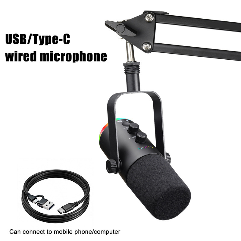 Cross-Border USB Desktop Microphone for Gaming, E-Sports, Dynamic Computer Desktop Live Streaming, Dedicated Streamer Recording Microphone Cross-Border USB Desktop Microphone for Gaming, E-Sports, Dynamic Computer Desktop Live Streaming, Dedicated Streamer Recording Microphone