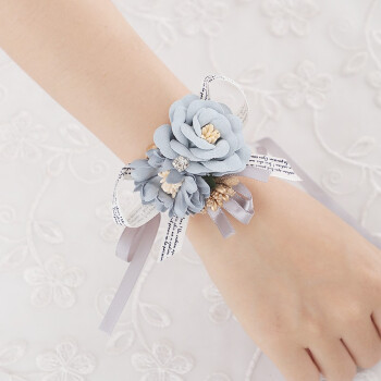 Grupo de flores de la mano de gama alta hermosa pulsera de la boda Fresca de la boda de estilo coreano muñeca flor Mori dama de honor Hermanas image 6