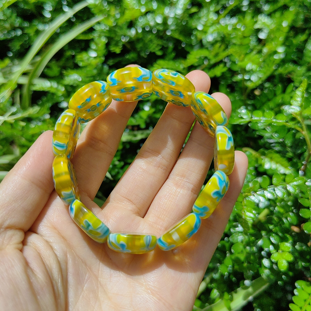 50g Weight Stretch Adjustable Clasp Closure Type Bracelets Classification glass Chain Material Handmade Chain Chain Type 1 Piece Quantity Daily Occasion glass Material Flower Pattern All Seasons Season Women's Gender Simple Style Style Simple Style Flower Glass Handmade Chain Stretch Adjustable Beaded Bracelets Wholesale 8