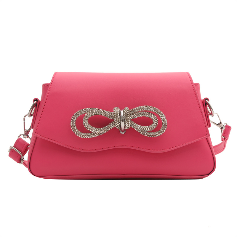 2024 primavera y el verano de moda bowknot bolso de las mujeres de alto grado rhinestone brillante cristal hombro bolsa de mensajero bolsas de todo el partido