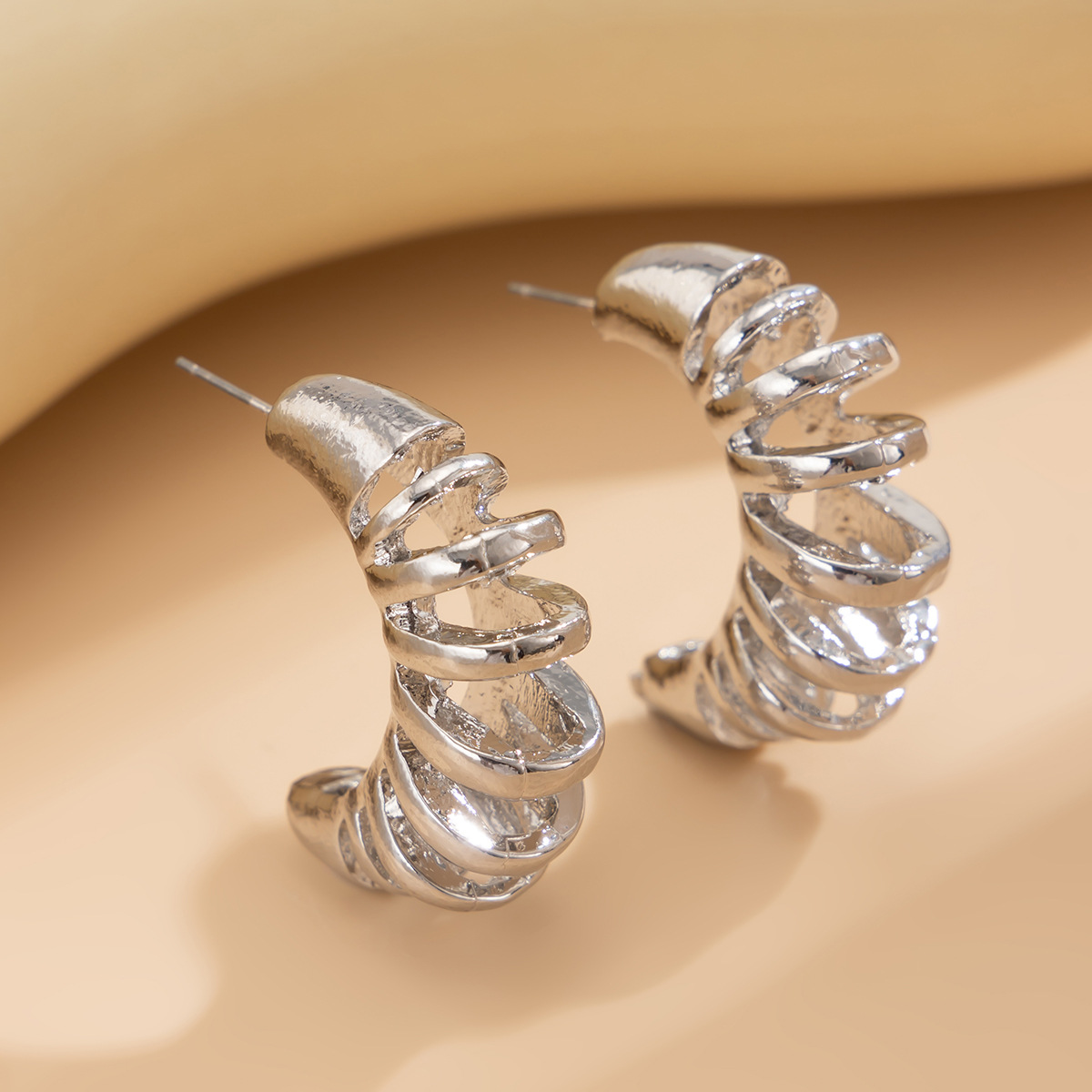 12g Weight Steel needle Ear Needle Material Drop Earrings, Ear Studs Classification 1 Pair Quantity Party, Street Occasion Alloy Material Geometric Pattern Women's Gender Polished Finish Plating Design Exaggerated, Punk Style 1 Pair Exaggerated Punk Geometric Plating Alloy Drop Earrings Ear Studs 35