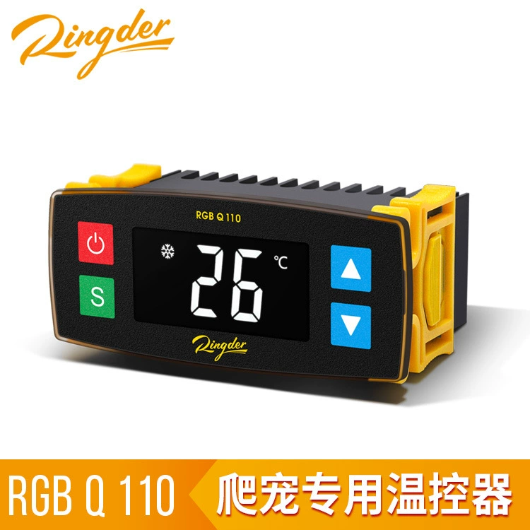 Высокоточный однотемпературный RGB Q110 регулятор температуры Электронный цифровой дисплей Коммерческий холодильник для домашних животных