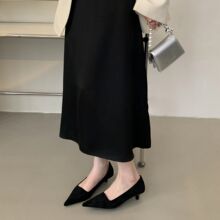 法式小猫跟高跟鞋女春夏季新款细跟尖头浅口一脚蹬气质通勤低
