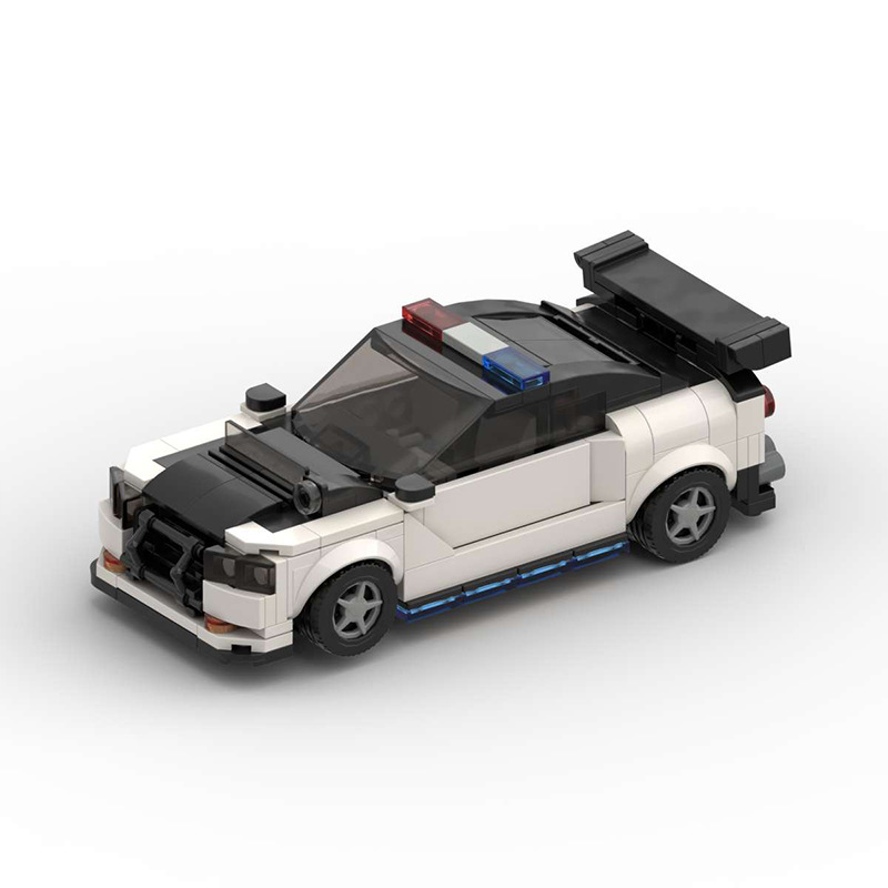 MOC-176495 blocks compatible with LEGO creative R34 GTR police car assembly sports car racing gift small particles
