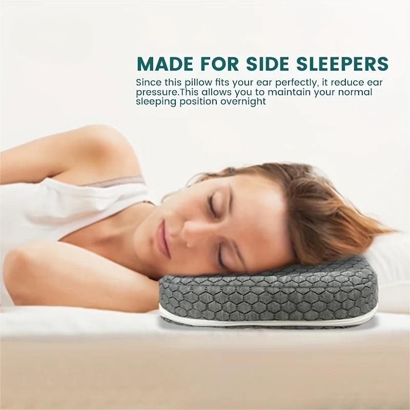 Removable and Washable High-Density Sponge Pillow A21 Relieves Ear Pressure and Is Suitable for Sleeping on the Side and Post-Ear Surgery