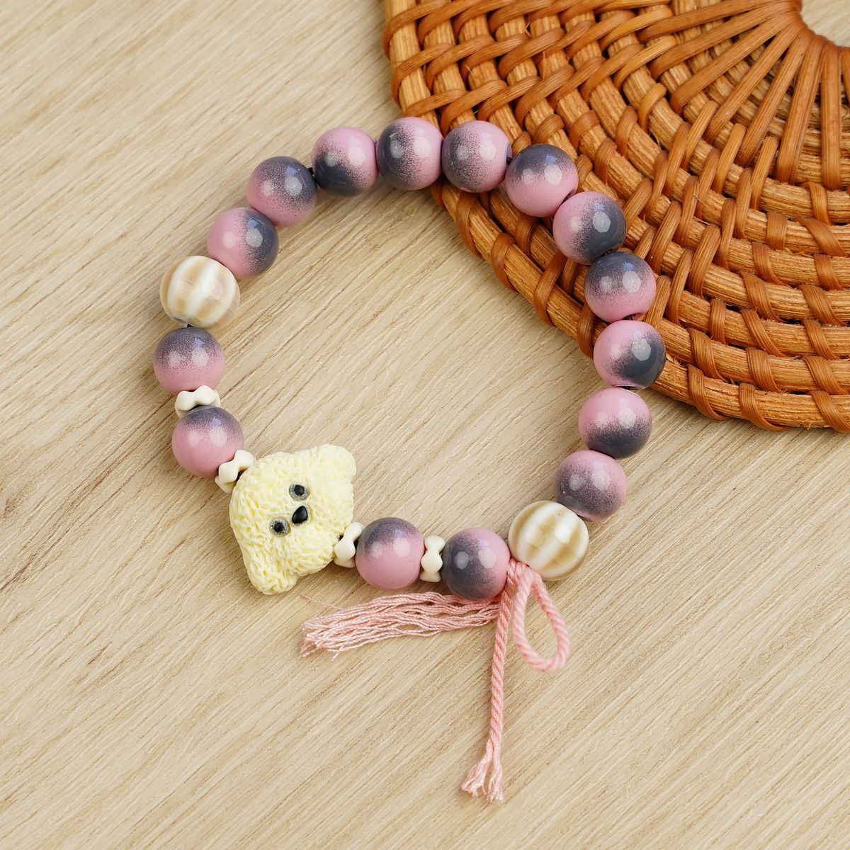 Jingdezhen pulsera de cerámica de verano mujer alta sensación galletas serie de gatos nicho diseño universal pulsera alta sensación