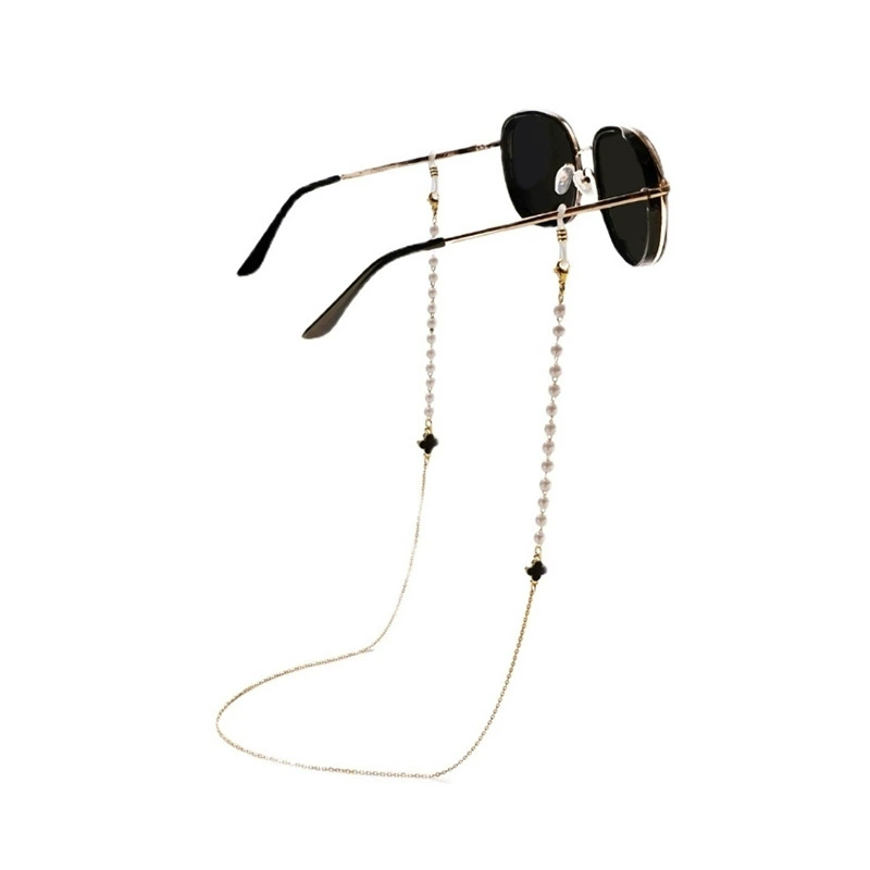 Golden trend glasses, medical mask, accessory, chain, for import, four-leaf clover