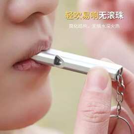 跨境铝合金户外求生口哨双管野外高频超大音量哨子体育老师课工具