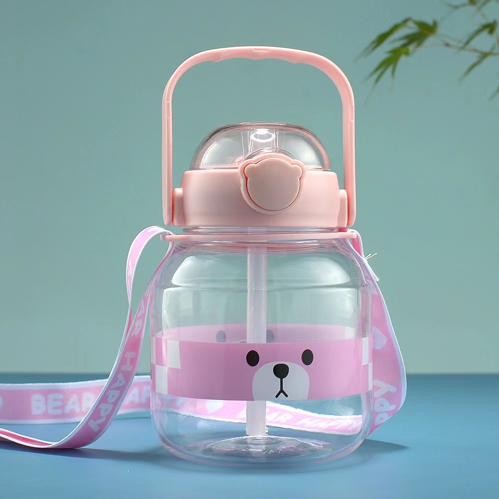 Botella de agua infantil portátil, plástico de gran capacidad